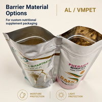 Sachet d'emballage personnalisé haute barrière en PET/AL pour compléments alimentaires, fibres nutritionnelles, protéines en poudre, vitamines et créatine
