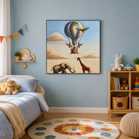Impression sur toile de montgolfières, peinte à la main, décor mural vibrant pour la maison, art de galerie, peinture sur toile paysagère en relief 3D