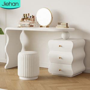 Meubles <span class=keywords><strong>de</strong></span> chambre à coucher pour femmes ensemble fournisseur crème moderne <span class=keywords><strong>3</strong></span> <span class=keywords><strong>tiroirs</strong></span> blanc maquillage vanité bureau chambre commode avec miroir - Product Image 1