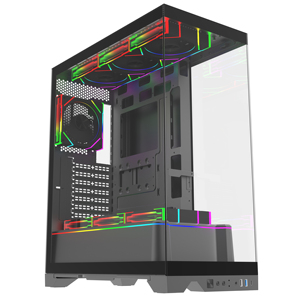 Boîtier de PC <span class=keywords><strong>Gamer</strong></span> Full Tower <span class=keywords><strong>ATX</strong></span>/MATX de haute qualité, le plus populaire, avec vue sur la mer et bande lumineuse RGB - Product Image 1