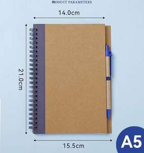 Carnet à spirales publicitaire avec logo imprimé, design personnalisé, A5 B6, cadeaux d'exposition - Papier kraft, plusieurs couleurs, emballage personnalisé - Product Image 5