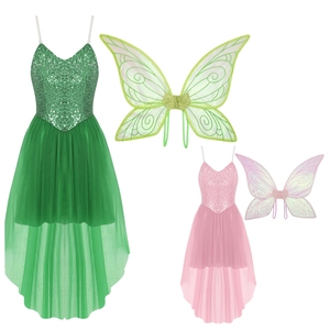 Trajes de 2 piezas para mujer, disfraz de elfo de hadas, vestido con alas de mariposa para fiesta de disfraces, disfraces contemporáneos para competición - Product Image 5