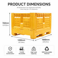 Conteneur pliable empilable robuste HUADING 1200*1000*760 mm pour la récolte, le stockage et le transport des fruits et légumes