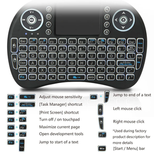 Teclado inalámbrico I8 de 2,4 GHz sin retroiluminación, control <span class=keywords><strong>remoto</strong></span> con ratón de aire, dispositivo portátil táctil para Smart TV Box, PC de <span class=keywords><strong>escritorio</strong></span> - Product Image 3