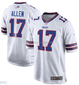 Maillot de football américain à manches courtes pour homme, respirant, avec design brodé des Buffalo Bills # 17 Josh Allen - Product Image 2