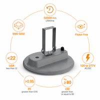 75-150W 3CCT 60/90 °   Garantie de 7 ans, 200 lm/W, Liteon SMD5050, lentille en PC, IP66, IK08, éclairage LED UFO industriel pour entrepôt, éclairage LED haute luminosité