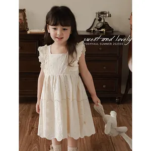 YOEHYAUL personnalisé blanc brodé Design robe d'été pour enfants coton infantile bébé filles robe pour 4 ans fille 2024