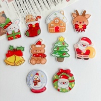 Pince à cheveux, broche, aimant de réfrigérateur, accessoire de bijouterie DIY de Noël, motifs Père Noël de dessin animé et clochette en cristal