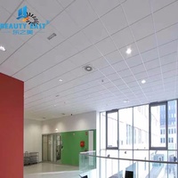 Projet de plafond suspendu 60x60 carreaux de plafond en métal en aluminium pour centres commerciaux et immeubles de bureaux