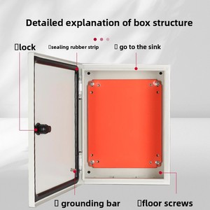 Caja de fibra de vidrio anti-C transfronteriza para exteriores, gabinete sellado de FRP con cerradura, control de fuente de alimentación de modo conmutado de plástico-acero - Product Image 1