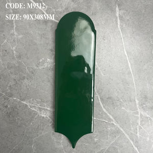 Azulejo de plumas moderno de 90x308MM, azulejos de pared de cerámica decorativos de colores degradados para Interior de baño, madera, brillo mate, <span class=keywords><strong>familia</strong></span> verde - Product Image 4