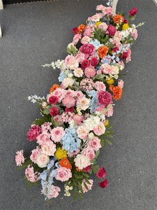 Arche <span class=keywords><strong>de</strong></span> mariage printanière colorée <span class=keywords><strong>Fleurs</strong></span> artificielles en soie Rose rose Bleu Chemin <span class=keywords><strong>de</strong></span> table floral pour décoration <span class=keywords><strong>de</strong></span> mariage et d'événements - Product Image 4