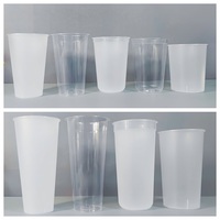 Gobelet jetable en PP épaissi et souple de 90 mm pour boissons froides, café, matcha, jus, avec couvercles