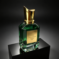 Flacon de parfum de luxe vert foncé à facettes, 30ml 50ml 100ml, avec capuchon doré, flacon pulvérisateur de parfum vide avec boîte cadeau, logo personnalisé, vente en gros