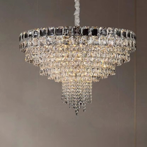 Lampadari di Cristallo Moderni di Lusso, Altezza Regolabile, Illuminazione LED, Finitura Dorata, Alta Luminosità, Garanzia di 3 Anni per Hall di Hotel - Product Image 1