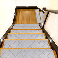 Tapis d'escalier acoustique auto-adhésif moderne fabriqué sur mesure QIANQIAO, absorbant l'eau, antidérapant, réduisant le bruit