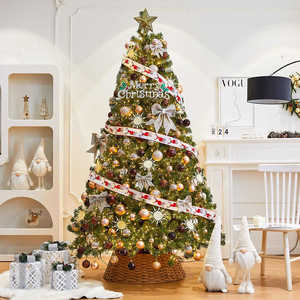 Arbre de Noël en or Maillard avec lumières <span class=keywords><strong>et</strong></span> ornements LED, nouvelle mise à niveau, dense de luxe, ignifuge écologique - Product Image 3