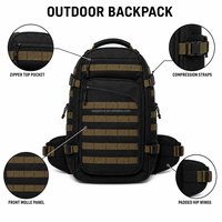 Maßgefertigter Taktischer Rucksack MOLLE Jagd Angeln Expedition Trekking Langlebiger Reißfester Outdoor-Abenteuer-Rucksack