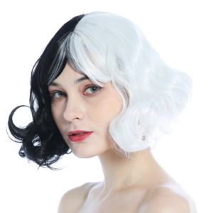 <span class=keywords><strong>Cruella</strong></span> De Vil Película Pelucas sintéticas en blanco y negro <span class=keywords><strong>Cruella</strong></span> Cos Play Pelucas - Product Image 2