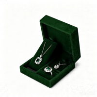 Boîte à bijoux en velours avec logo personnalisé, boîte de rangement pour bagues, boucles d'oreilles, colliers, pendentifs, boîte cadeau de luxe pour emballage de bijoux de marque