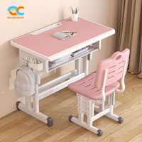 Qichen Premium Mobilier scolaire de style moderne quantité minimale de commande bas Ensemble de chaises de bureau d'école confortables Assemblage facile Table d'école réglable