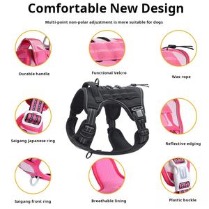 Harnais tactique pour chien couleur camouflage personnalisé réglable en nylon réfléchissant pour un contrôle facile sans traction harnais d'entraînement à la marche en plein air - Product Image 2