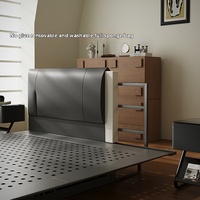 Schlichtes Boxspringbett mit Weicher Federung aus Massivholz im Modernen Design – Neues Carbonstahlbett für das Hauptschlafzimmer