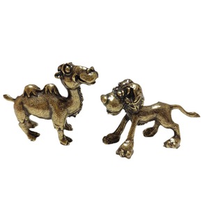 KI tengqiao <span class=keywords><strong>León</strong></span> americano, adornos antiguos de latón envejecido, mascota de té para mesa, camello, colección de artesanías de tendencia china - Product Image 5