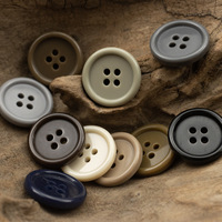 Botones de Resina Clásicos Ecológicos en Beige, Verde, Gris, Azul, Caqui, Marrón, Color Café, para Trajes, Chaquetas y Uniformes