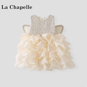 Abito Estivo per Bambine Stile Principessa con Paillettes e Tulle, Lunghezza Media, Collo Rotondo, Senza Maniche, Elegante e alla Moda - Product Image 6