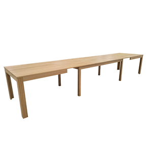 Oem Hỗ Trợ Hình Chữ Nhật Gỗ Sồi Mở Dài Kích Thước Lớn Bàn Ăn Phòng Khách Hiện Đại Veneer Dài Bàn Ăn Bằng Gỗ Bảng - Product Image 3