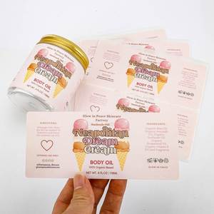 Glow in Peace Skincare Factory Neapolitan Dream Cream Body Oil <b>Label</b> Rectangular Paper Adhesive Recyclable - Product Image 2