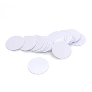 Rzx Hot Verkoop Aangepaste Grootte 20Mm, 23Mm, 25Mm, 26Mm, 29Mm, 30Mm Ronde Rfid Nfc Pvc Mini Smart Card Rfid Token Coin Tag