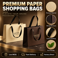 Sacs en papier kraft personnalisés en gros avec logo imprimé, en papier kraft recyclé pour vêtements et chaussures, impression offset avec traitement de surface