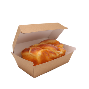 Biodegradable Disposable Kraft Paper Packaging Fast Food Takeout Storage Container Bread Hamburger Chicken Nuggets Custom Box
