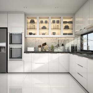 Graphite Gray Modern Shaker Kitchen Cabinet Double Door Wall Mounted Design Budget-Friendly with Laminate Finish - Product Image 2