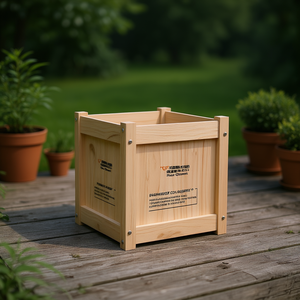 Fioriera da giardino in legno massello Wood Element, quadrata, rustica, da 15,7 pollici, per uso esterno - Product Image 2