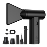 Souffleur d'air sans fil 110000 tr/min avec buse plate à aspiration magnétique, pour voiture et maison, séche-cheveux, tout en métal, portable