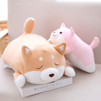 Vente en gros Animal en peluche rose Shiba Inu Anime Kawaii en peluche mignon chien en peluche oreiller doux
