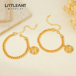 Tornozeleira de Luxo Árabe Muçulmano Cor Ouro 24K, Estilo Correntes Tennis, Não Oxida, para Mulheres de Dubai, para Festas de Moda Saudita - Product Image 5