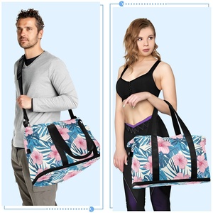 Sac de voyage pliable grande capacité pour le sport, avec séparation sec/humide, motif floral, idéal pour la douane – Vente en gros - Product Image 6