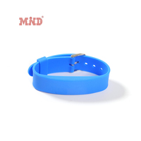 Bracelets en silicone RFID personnalisés avec impression, étanches, réglables, bracelet en caoutchouc NFC pour piscine, parc aquatique