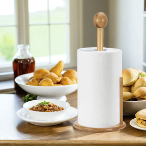 बस खड़े काउंटरटॉप अप तौलिए रोल स्टैंड आयोजक रसोई बांस पेपर तौलिया धारक - Product Image 2