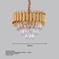 Suspension LED en cristal de luxe moderne Suspension noire pour salon, salle à manger, lustres de bar Lampes suspendues pour la maison