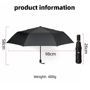 Parapluie manuel Sunny Kinter à trois plis, 8 baleines, coupe-vent, protection UV, luxe, portable, pour affaires, voyage, soleil et pluie, pour femmes et hommes - Product Image 5