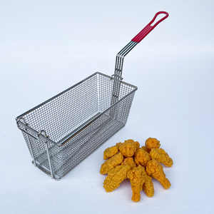 Cesta comercial para freír alambre de acero inoxidable, taco, patatas fritas, filtro cuadrado de pollo, cesta de fugas de red de aceite para freír eléctrica - Product Image 5