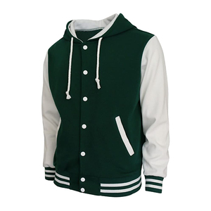 Best Quality Winter Men's Varsity Jacket Customized Colors & Design Stand Collar Hooded Quick Dry Breathable Casual Front Logo - Product Image 2