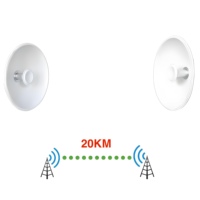 Antena de Comunicación de Alta Ganancia MIMO de Banda Dual de 2.4GHz, QW 2-20 Beam, para Exteriores, Larga Distancia, PTP/PTMP, Blanca, Sin Licencia