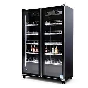 Vitrine Réfrigérée Commerciale à Double <span class=keywords><strong>Porte</strong></span> pour Boissons Fraîches, Bières et Fruits – Réfrigérateur Vertical en Verre pour Supermarché – Offre Spéciale - Product Image 1