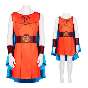 Disfraz de cosplay de Star's Edge Hercules para adultos y niños, conjunto con capa azul, cinturón, protectores de muñeca, traje de anime de poliéster - Product Image 1